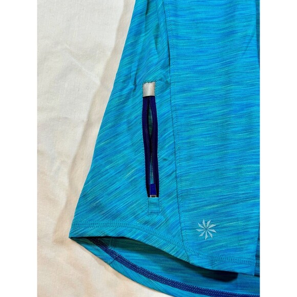 Athleta Womens Medium 1/4 Zip Blue Athletic Running Mock Neck Sweatshirt - Picture 3 of 8